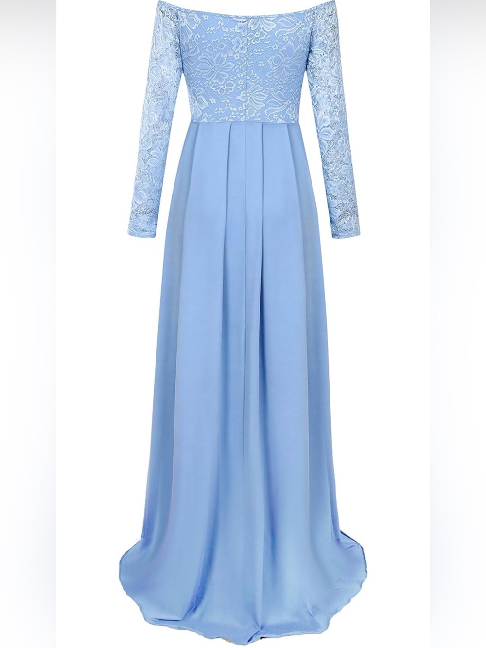 Molliya Maternity Lace Baby Blue Maxi Off the Shoulder Dress NWT Stretchy XL - Picture 2 of 5